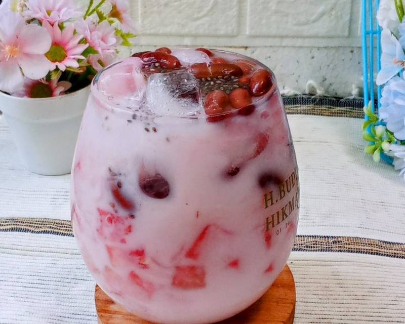 Es Campur Kacang Merah dan Lumut Lychee